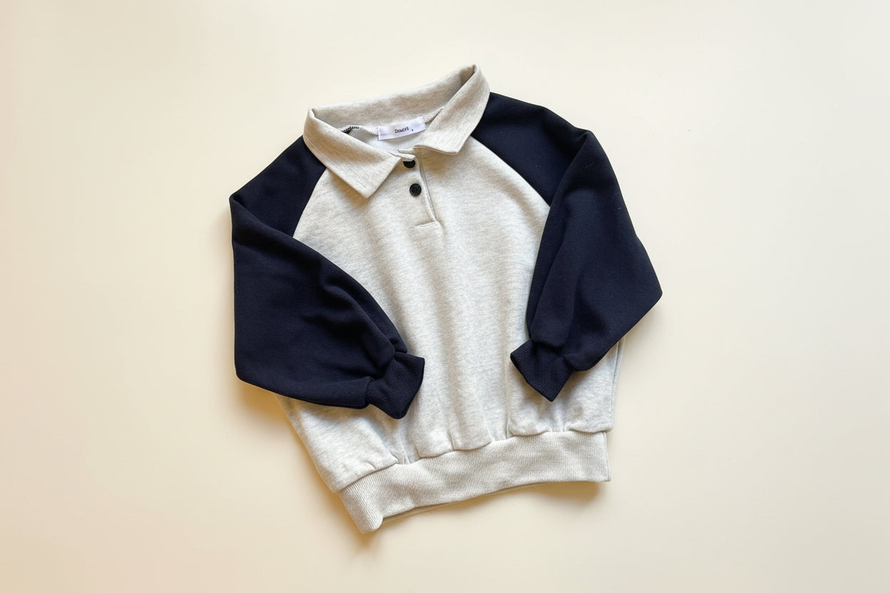 Colorblock Polo Sweatshirt