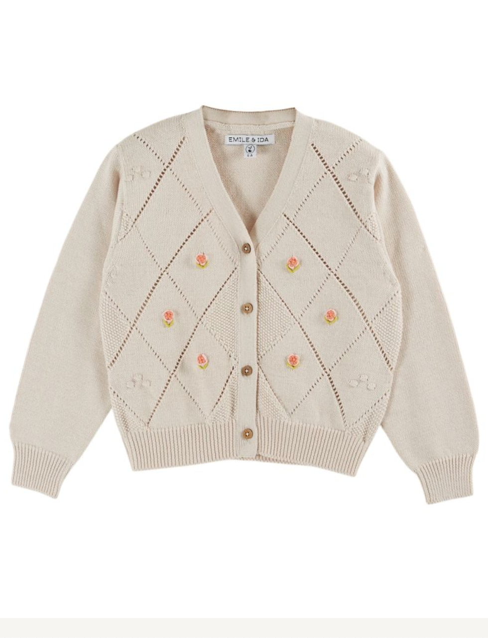Hand Embroidered Flower Cardigan