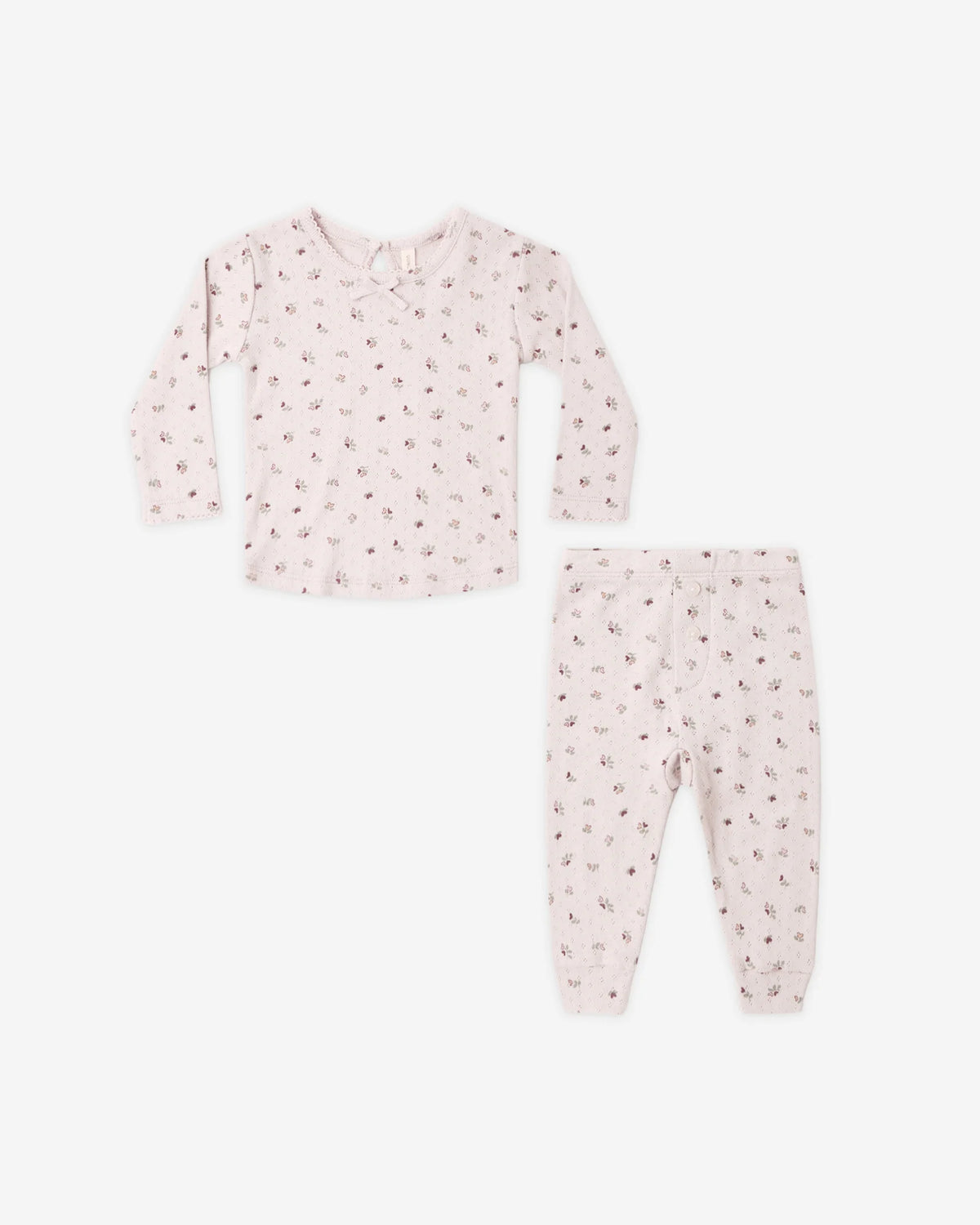 Pointelle Long Sleeve Tee & Legging Set - Heart Ditsy