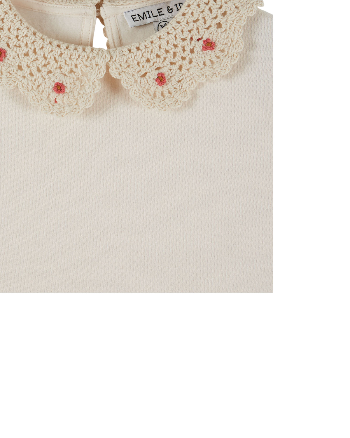 Crochet collar sweatshirt