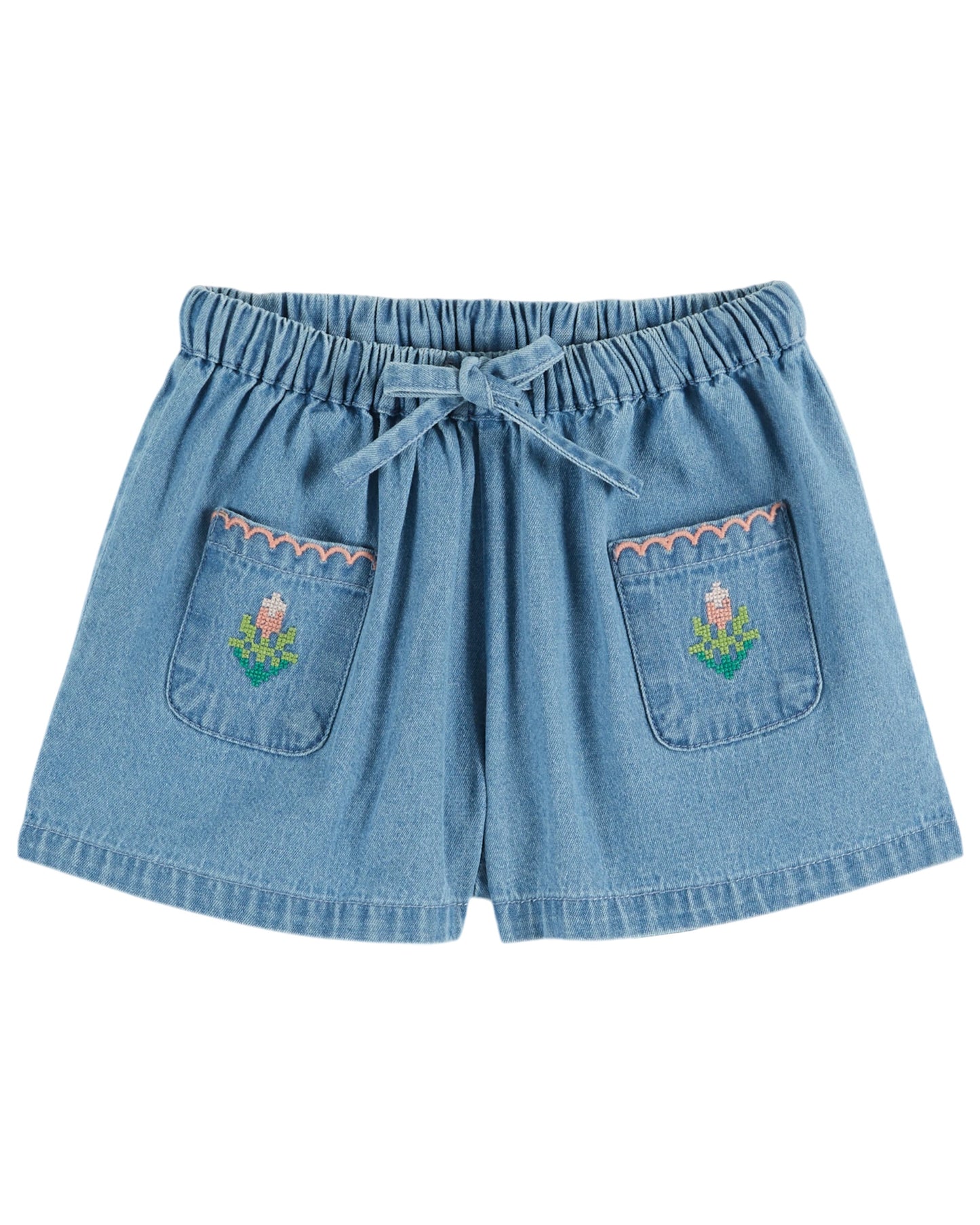 Rose denim shorts