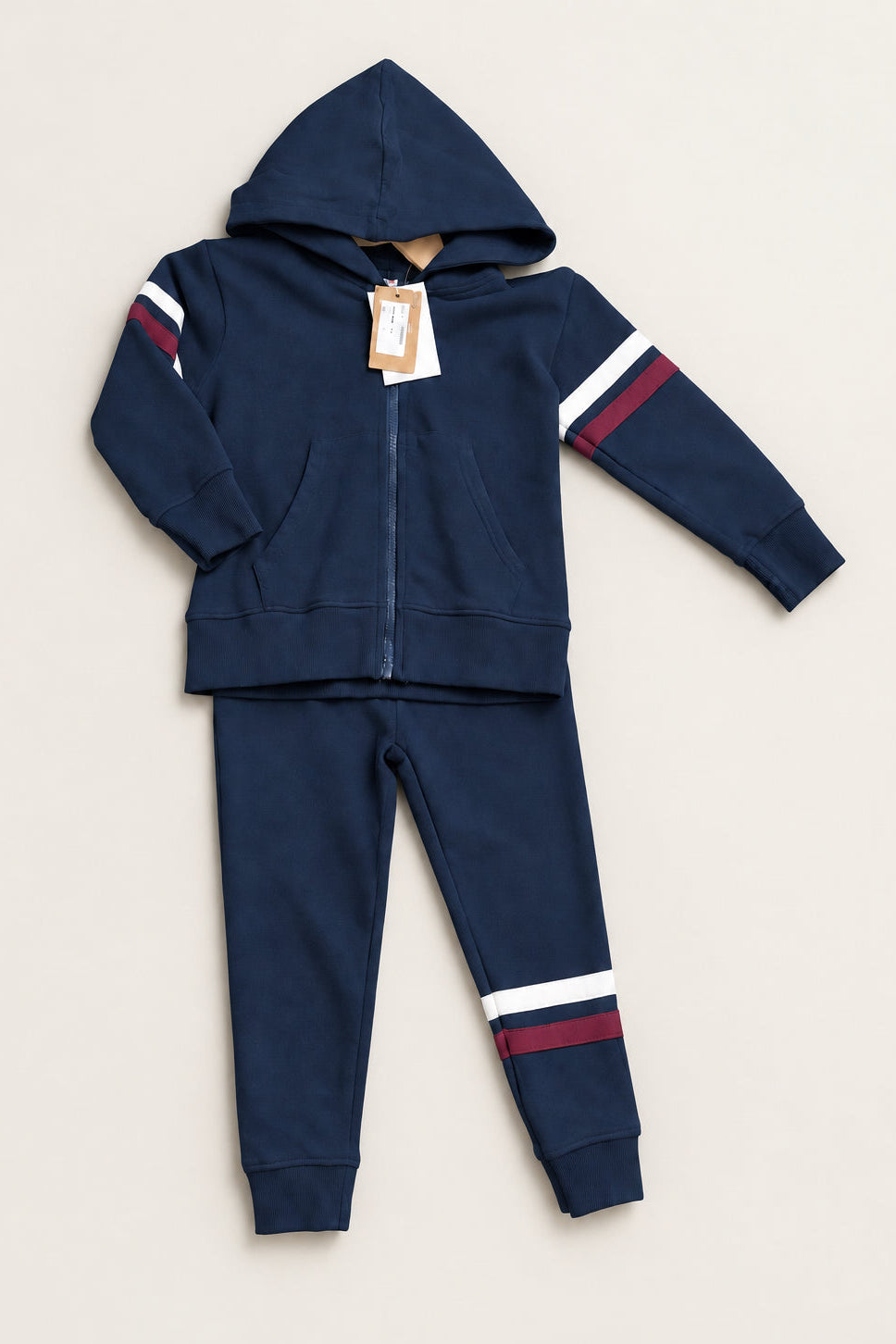 Striped Zip Up Sweat Set