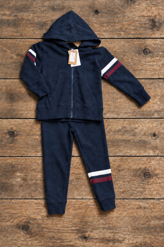 Striped Zip Up Sweat Set