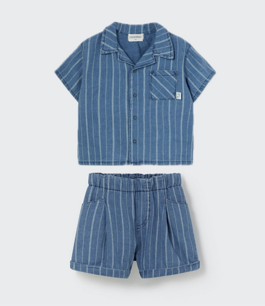 Striped Denim Set