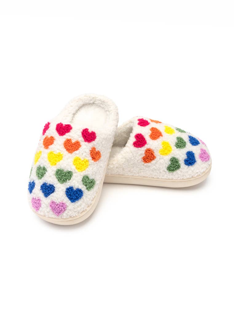 Rainbow Heart slippers