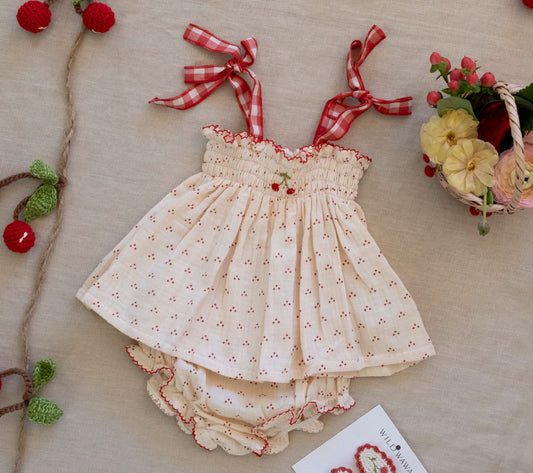 Cherry smocked set