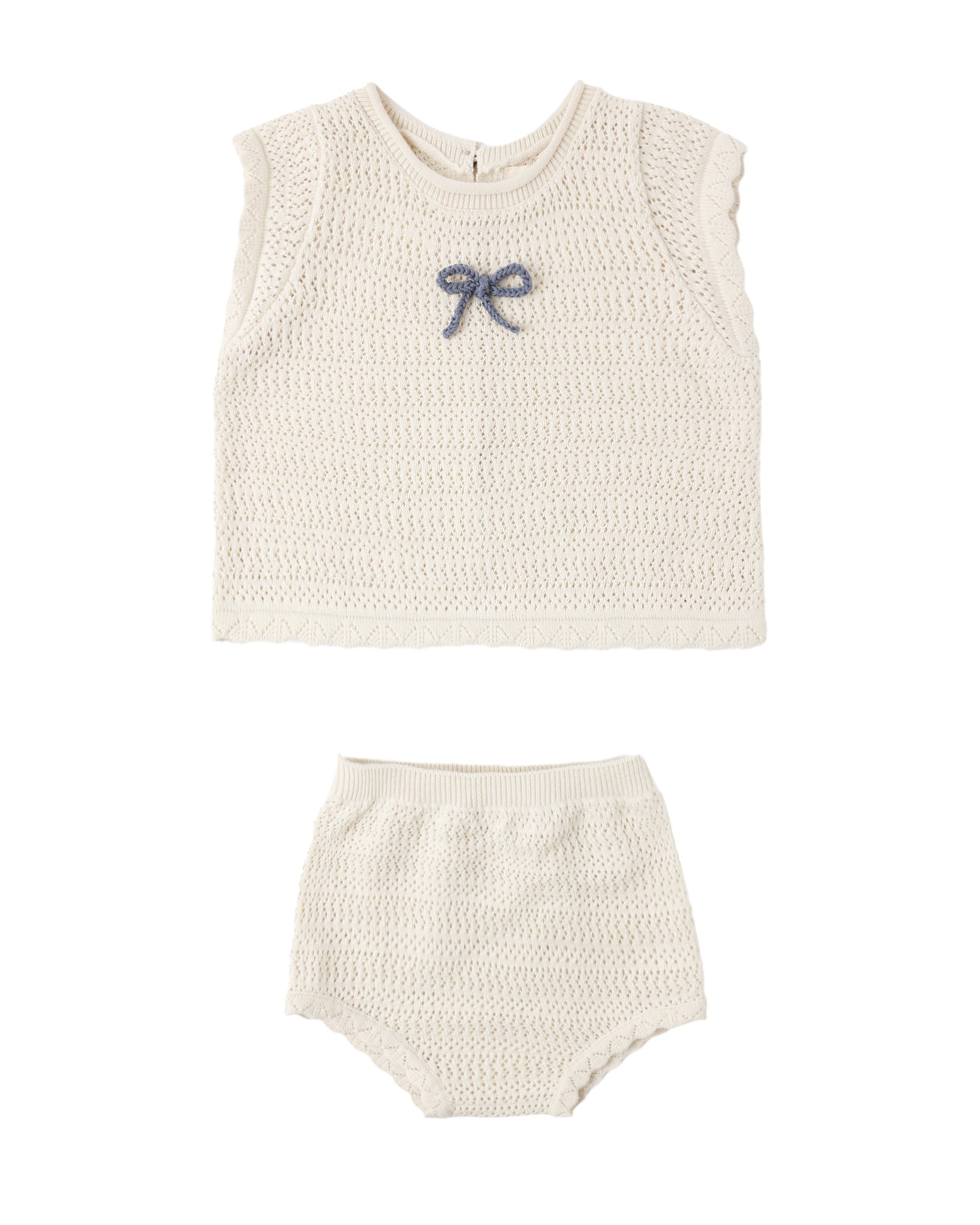 Scallop knit baby set