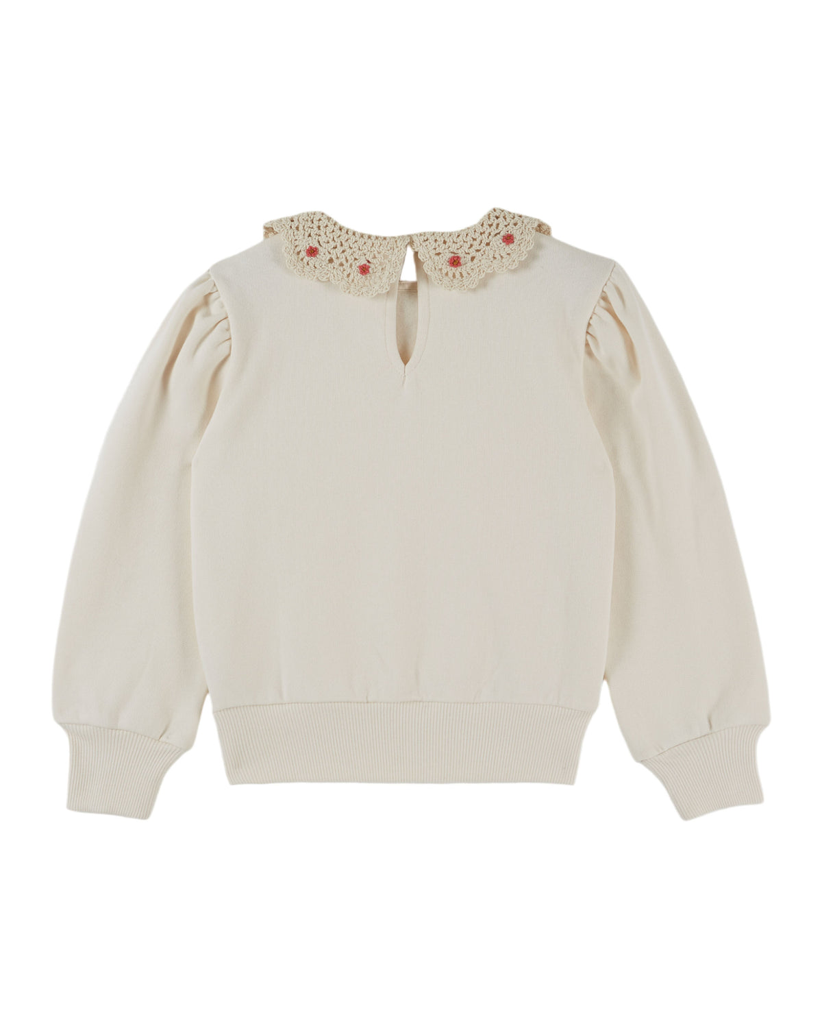 Crochet collar sweatshirt