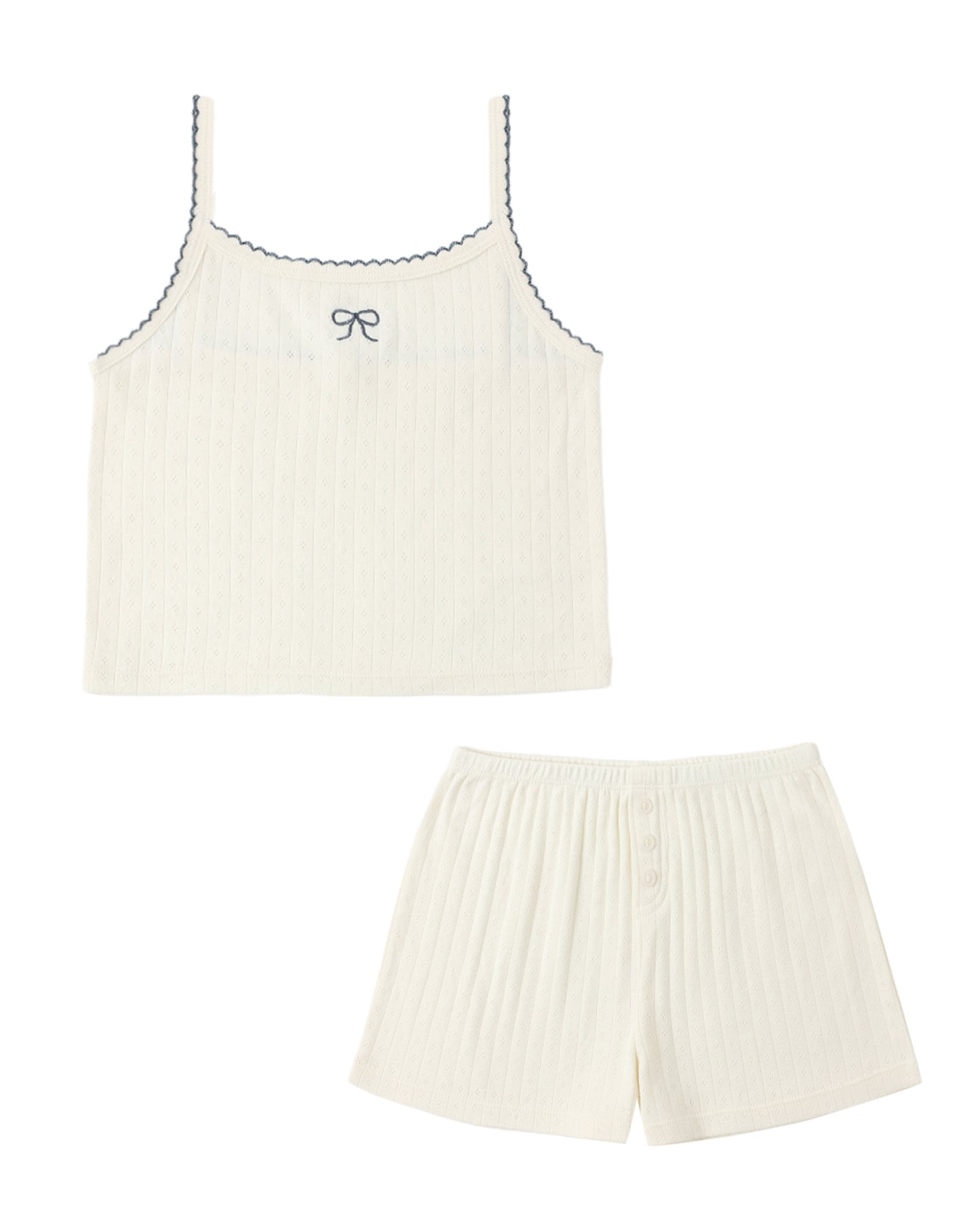 Ivory Pointelle lounge set