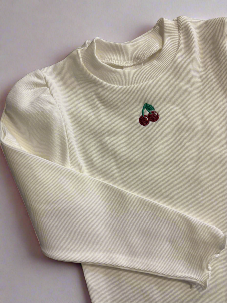 Cherry Embroidered Tee