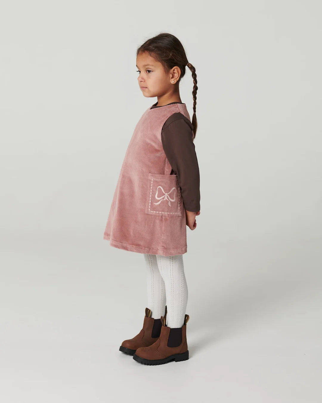 Corduroy Embroidered Dress