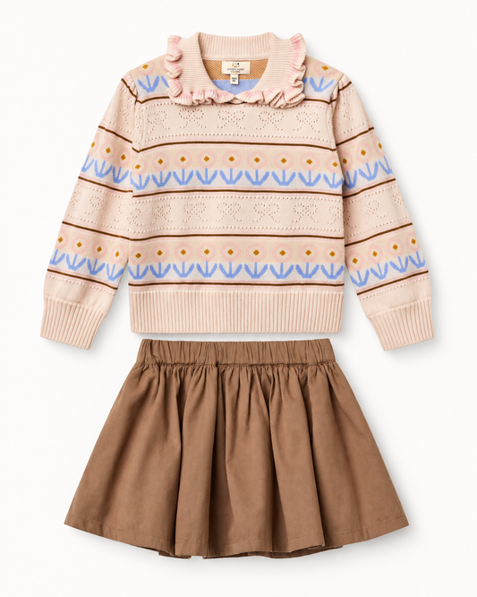 Twill Flare Skirt