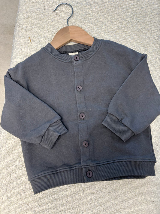 Boys charcoal bomber cardigan