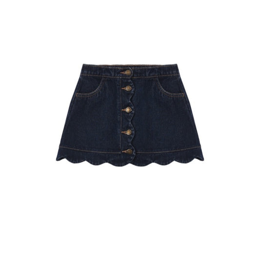 Scallop Denim Skirt