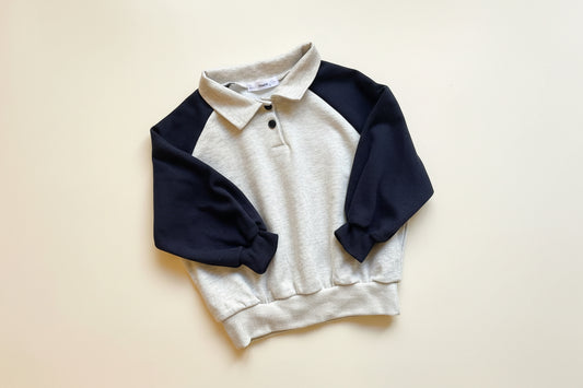 Colorblock Polo Sweatshirt
