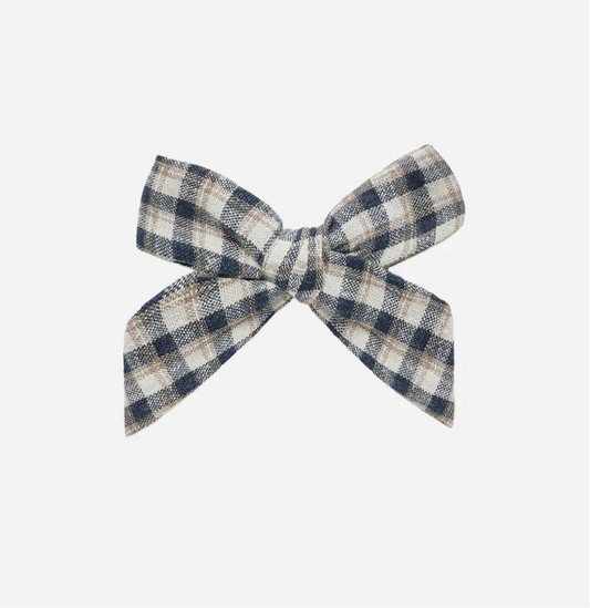 Navy check bow