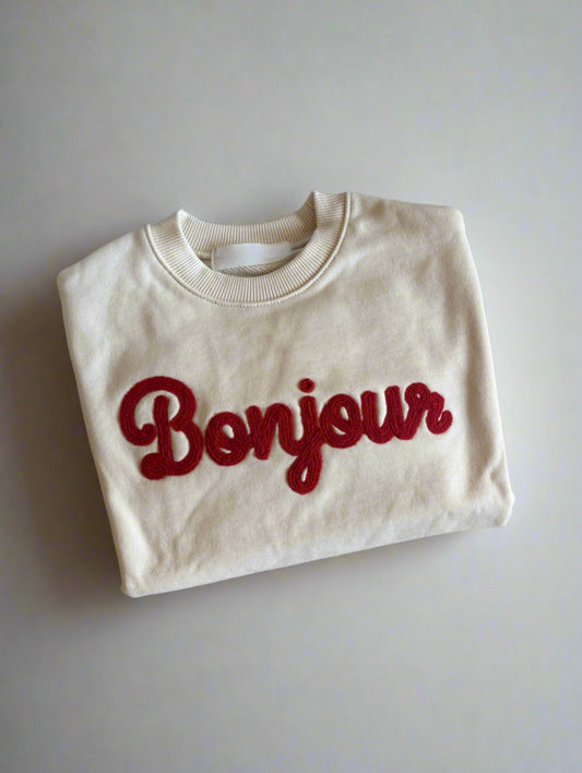 Bonjour Embroidered Sweatshirt