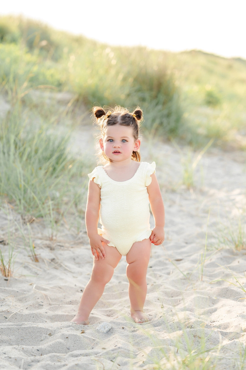 Yellow Crinkle Swimsuit