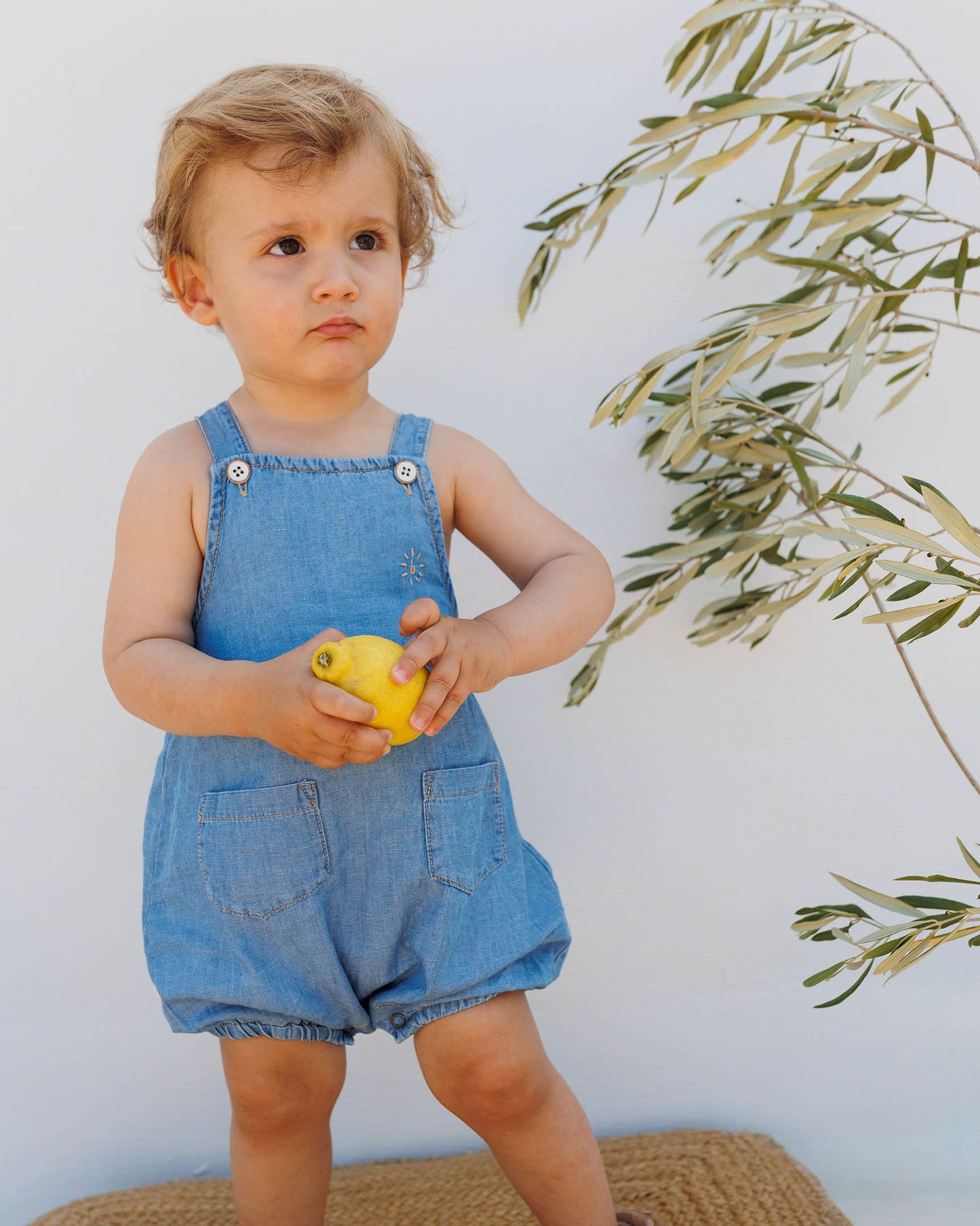 Baby Denim Linen Jumpsuit