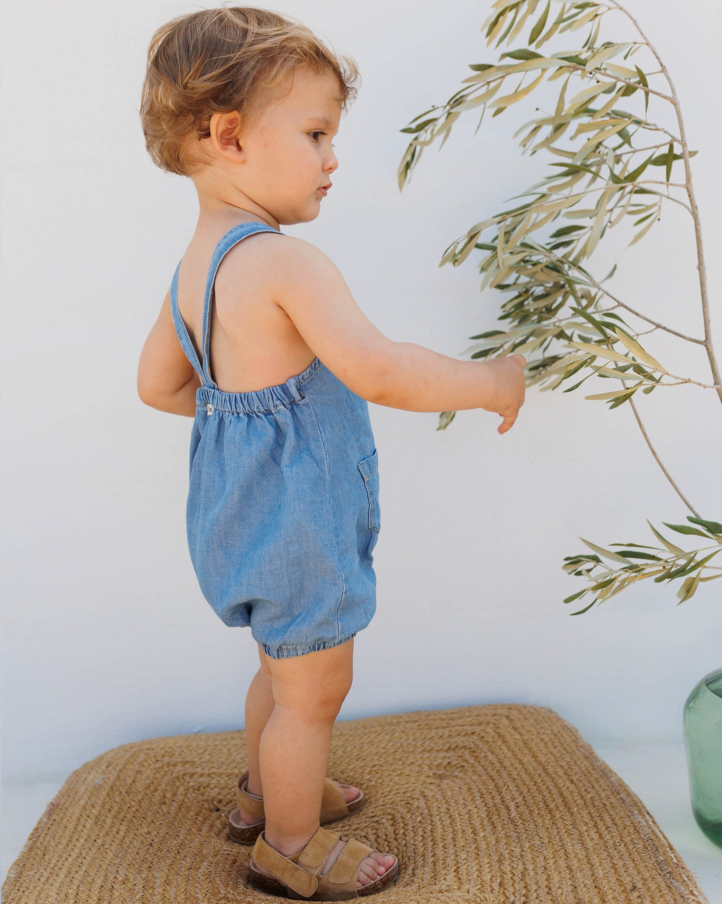 Baby Denim Linen Jumpsuit