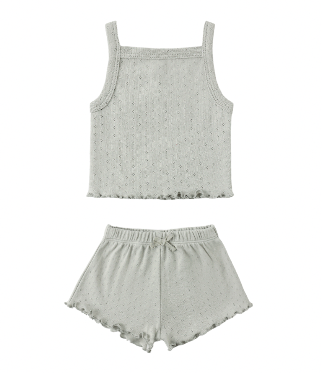 Pointelle Tank & Shortie Set- Sage