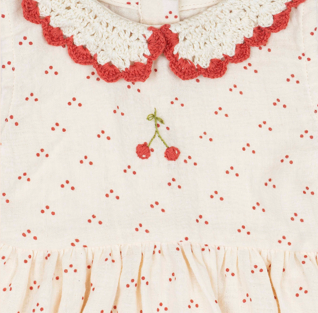 Crochet Collar Cherry Dress