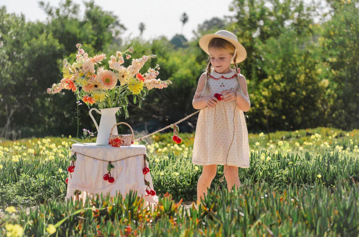 Crochet Collar Cherry Dress