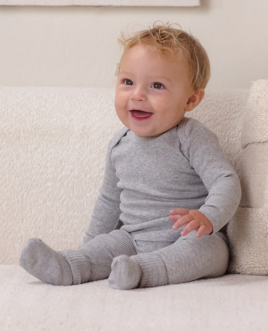 Ribbed Tee & Legging Set - Dusty Blue