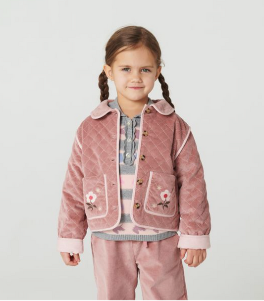 Quilted Embroidered Corduroy Jacket