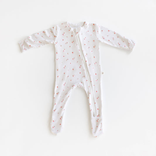 Strawberry Bamboo Pajama Footie