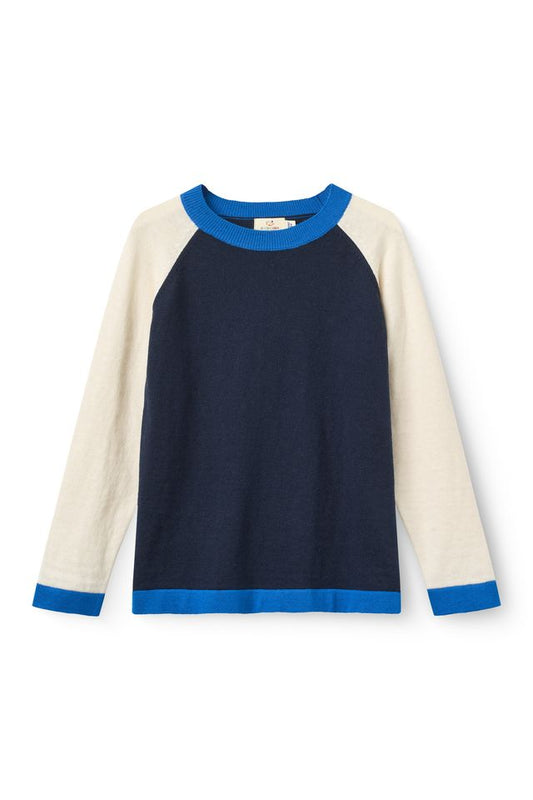Navy Contrast Sweater