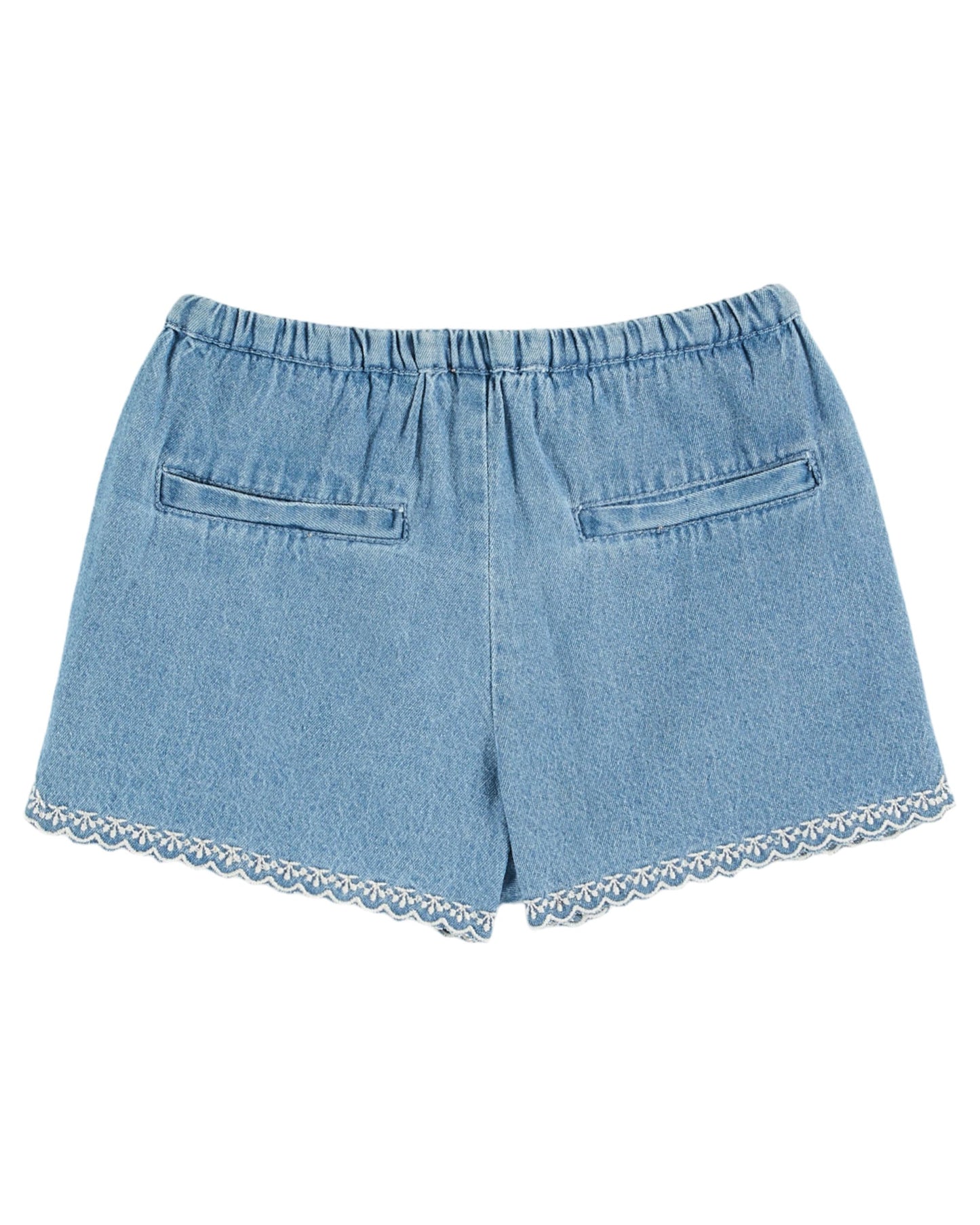 Embroidered Denim Shorts